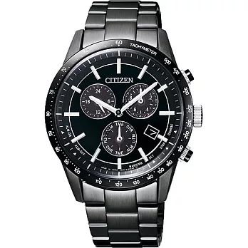 CITIZEN Eco-Drive 影武者進擊三眼計時優質腕錶-黑-BL5495-56L-限量版