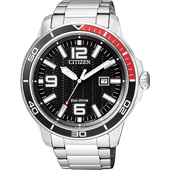 CITIZEN 光動能 時光機旅行優質男性運動腕錶-黑-AW1520-51E