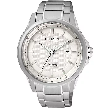 CITIZEN Eco-Drive 解救人質大反攻超級鈦時尚優質腕錶-白-AW1490-84A