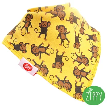 英國Zippy 幼兒時尚口水巾-猴子黃