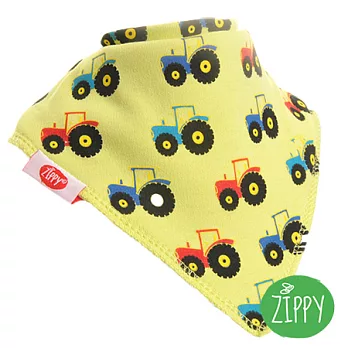 英國Zippy 幼兒時尚口水巾-黃拖拉機