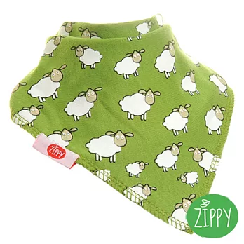 英國Zippy 幼兒時尚口水巾-綠綿羊