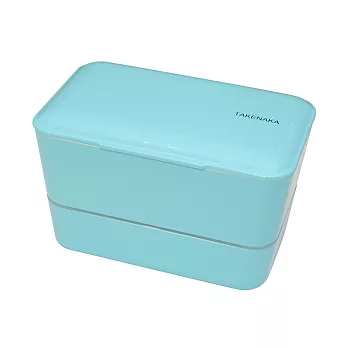 [TAKENAKA BENTO BOX] 雙層粉彩大容量便當盒(附繩)淡藍