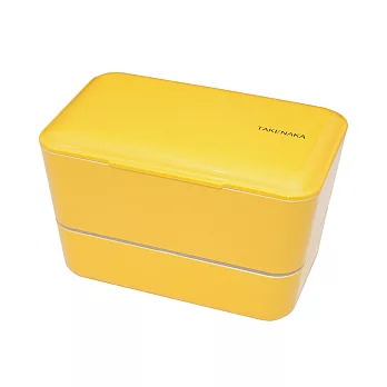 [TAKENAKA BENTO BOX] 雙層粉彩大容量便當盒(附繩)水仙黃