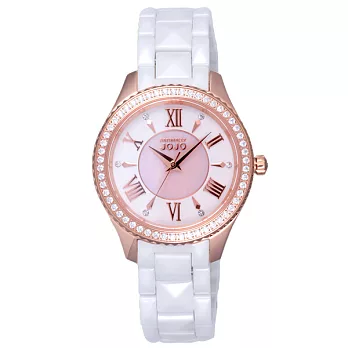 NATURALLY JOJO冰月詠嘆晶鑽陶瓷腕錶-JO96896-80R