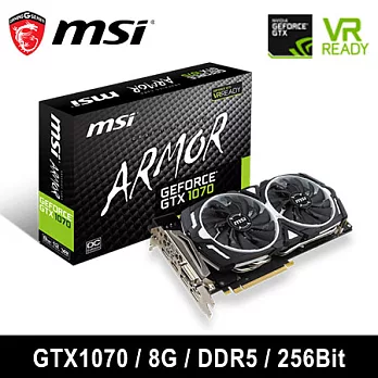 MSI 微星 GEFORCE® GTX1070 ARMOR 8G OC 顯示卡