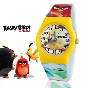 Angry Birds 憤怒鳥正版授權卡通休閒膠錶- 飛鏢黃