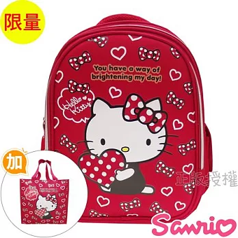 【Hello Kitty凱蒂貓】書包+提袋-EVA幸運透氣款(紅色)紅色