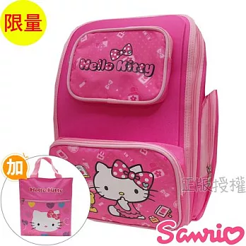 【Hello Kitty凱蒂貓】書包+補習袋-人體工學高級護脊款(粉色)粉色