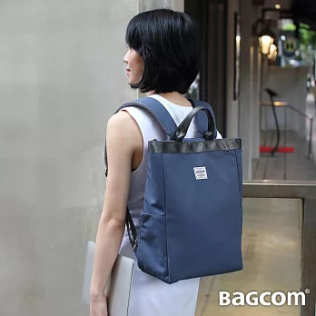 Bagcom[好用系列] 隨心好用手提後背包(13’’ Laptop OK)-藍灰