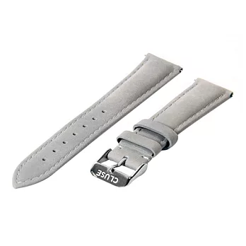 CLUSE荷蘭精品手錶 粉灰色皮革 銀色錶扣替換錶帶/18mm