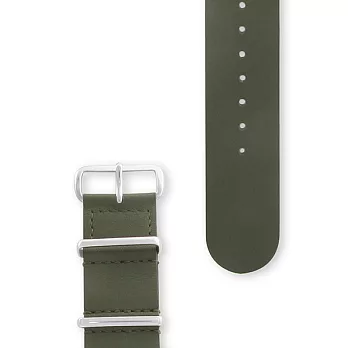 HYPERGRAND - 22mm小牛皮錶帶 Oxley Green Leather Nato Strap 琴酒綠 (銀釦)