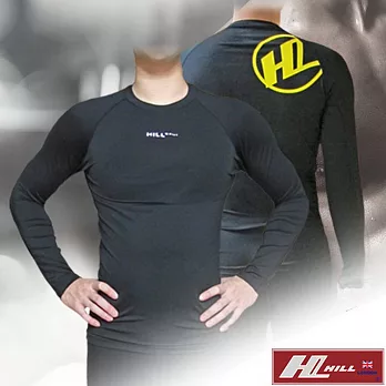 【HILL】+PLUS 台灣製 長袖機能運動緊身衣(PS004)M黃
