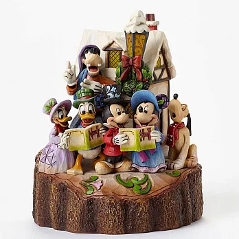 《Enesco精品雕塑》迪士尼米奇好朋友亮燈聖誕歌頌塑像-Holiday Harmony(Disney Traditions)