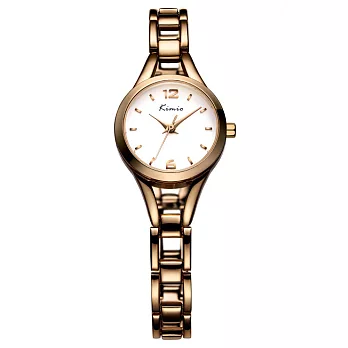 kimio 金米歐 KW-6106韓風復古簡約時尚鏤空式手鍊錶- 咖金