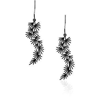 moorigin / 松葉耳環 S / 黑