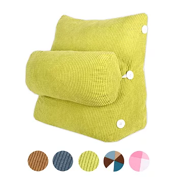 典雅風尚舒壓萬用靠枕.抱枕.腰靠枕 (黃綠素面)