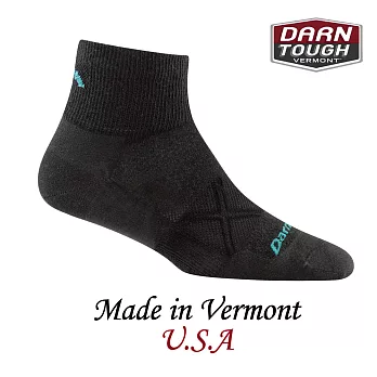 【美國DARN TOUGH】Vertax 1/4 Sock Ultra-Light Cushion跑步系列半筒襪(2入)S黑