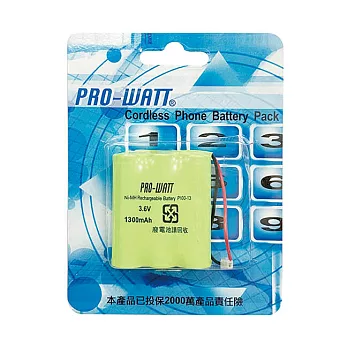 PRO-WATT 萬用接頭 PRO-WATT無線電話電池3.6V 600mahP100