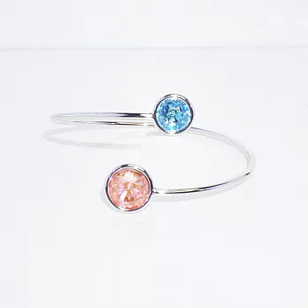 LVG Legend Vogue C字型 琦光水晶手環(銀)XS(粉/藍)