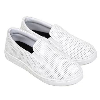 【Pretty】韓版個性雕孔直套式休閒鞋23白色