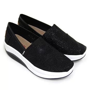 SNAIL蝸牛 經典飽和閃耀亮粉輕量厚底休閒懶人鞋35黑色