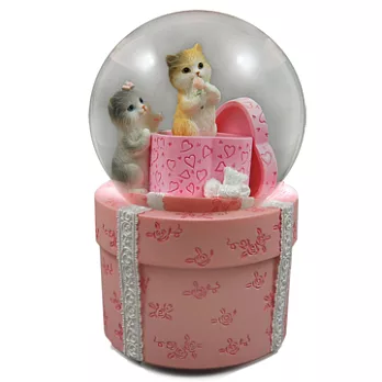 貓咪愛的禮物水球音樂盒