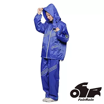 【飛銳】第二代新幹線 二件式時尚風雨衣一入組M風潮藍