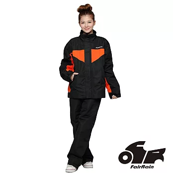 飛銳 輕騎風高機能二件式戶外套裝風雨衣M炫目橘