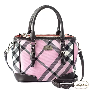 劍橋學院三隔層拉鍊二用包(粉紅)