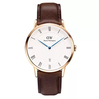 DW Daniel Wellington Dapper優雅時尚皮革腕錶-金框/38mm(1103DW)