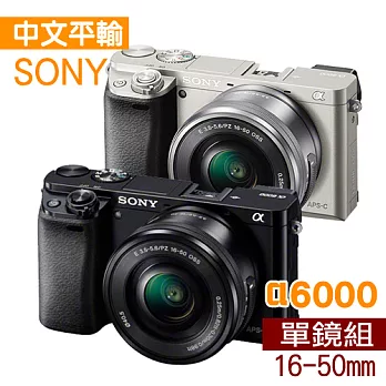 SONY A6000 附16-50mm 變焦單鏡組(中文平輸) - 加送SD64GC10+副電池+座充+單眼相機包+中腳+減壓背帶+大吹球+細毛刷+清潔組+硬式保護貼A6000