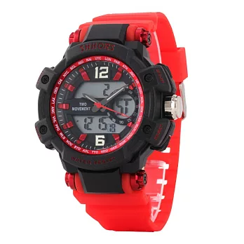 SHHORS SH-852 熱血運動亮色防水多功能電子錶 - 亮紅