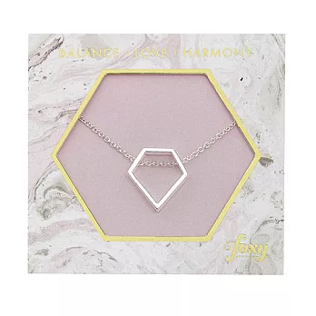FoxyOriginals加拿大 HARMONY系列鑽石 銀色幾何簍空項鍊