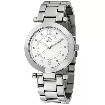 Kappa 十全十美不鏽鋼時尚腕錶-銀/38mm銀