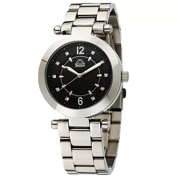 Kappa 十全十美不鏽鋼時尚腕錶-黑/38mm