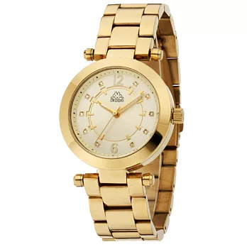 Kappa 十全十美不鏽鋼時尚腕錶-金/38mm金