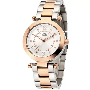 Kappa 十全十美不鏽鋼時尚腕錶-銀x玫瑰金/38mm銀x玫瑰金