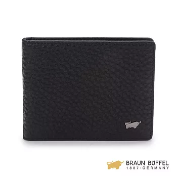 【BRAUN BUFFEL】.德國小金牛 - OSLO 奧斯陸系列中間翻短夾 -質感黑