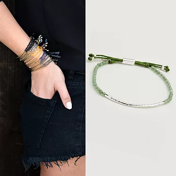 GORJANA POWER GEM 平衡骨 銀墜 東菱玉綠色手鍊 可調式手圍 好運擋不住