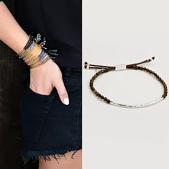 GORJANA POWER GEM 平衡骨 銀墜 茶晶咖啡色手鍊 可調式手圍 奠定紮實基礎