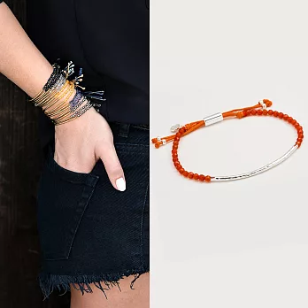 GORJANA POWER GEM 平衡骨 銀墜 橘色瑪瑙手鍊 可調式手圍 充滿自信