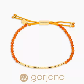 GORJANA 台北ShopSmart直營店 POWER GEM 平衡骨 金墜 橘色瑪瑙手鍊 可調式手圍 充滿自信