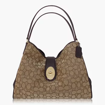 【COACH 實搭耐用】織布 / 手提 / 肩背三層包_卡其