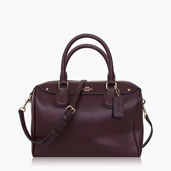 【COACH 多種背法】皮革 / 肩背 / 斜背兩用包(小款)_紫紅