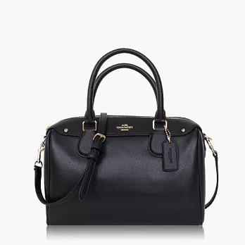 【COACH 多種背法】皮革 / 肩背 / 斜背兩用包(小款)_黑色