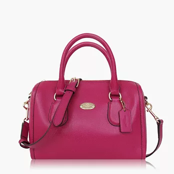 【COACH 多種背法】皮革 / 肩背 / 斜背兩用包(小款)_暗桃