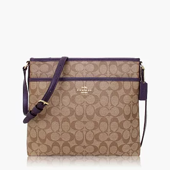 【COACH 外出推廌】PVC / 側背 / 斜背包_卡其紫