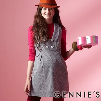 【Gennie’s奇妮】灰直條紋甜美長版背心上衣M灰