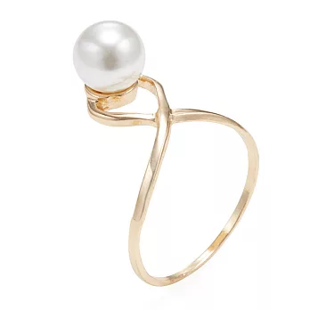 SHASHI 紐約品牌 PEARL INFINITY 白珍珠戒指 金色愛無限造型 925純銀鑲14K